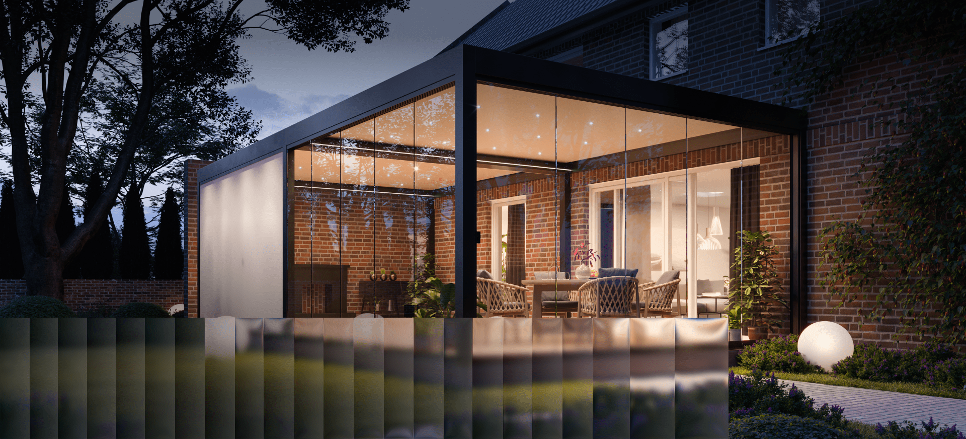 So könnte Ihre neue Terrassenüberdachung mit einem Lamellendach aussehen - VIL Bausysteme