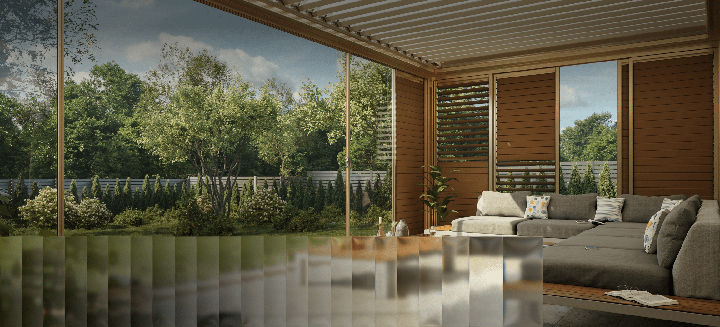 So könnte Ihre neue Terrassenüberdachung mit einem Lamellendach aussehen - VIL Bausysteme